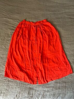 JBH 100% Silk Bright Orange Skirt